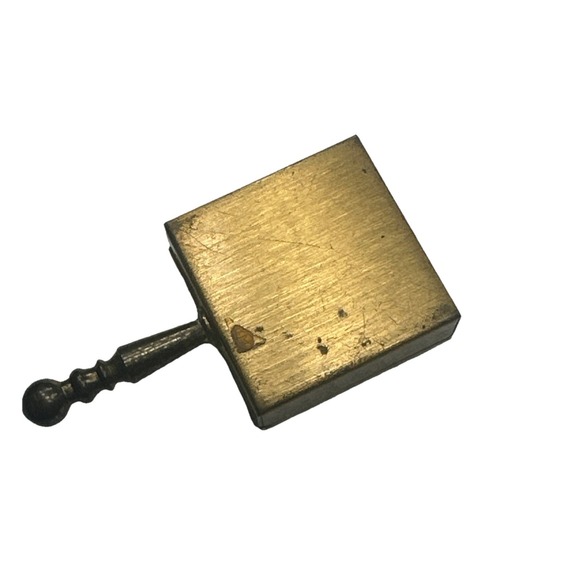 Vintage Mother of Pearl and Brass Square Cigarette Compact Purse Pocket Ashtray - Picture 2 of 5